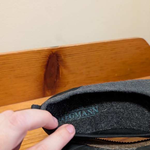 Stegmann Black Wool Felt Wedge Clogs Women’s Size 6 - Picture 3 of 4